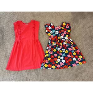 Hanna Andersson Retro Floral Henley Playdress Lot 8 130